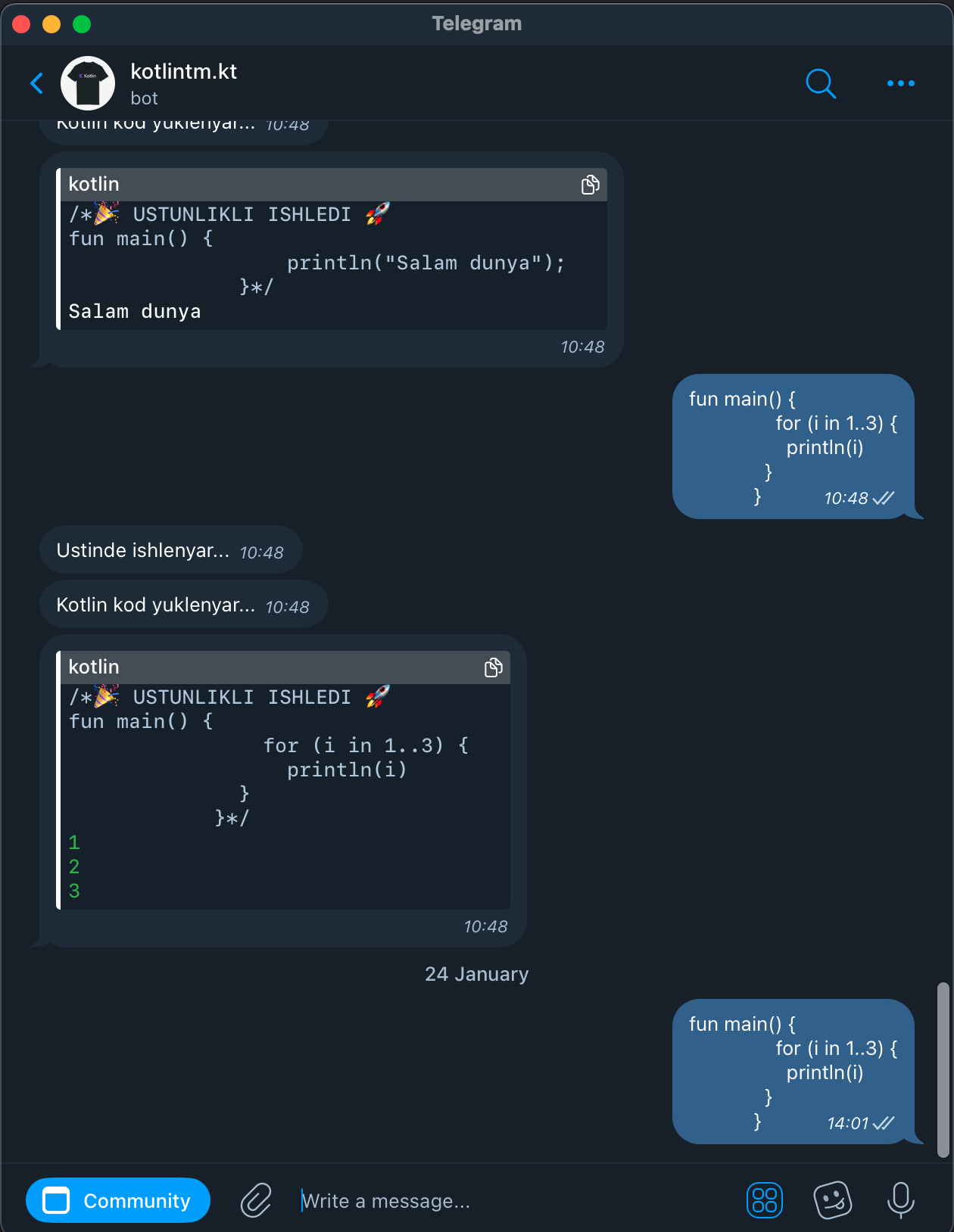 Kotlin Playground Telegram Bot logo